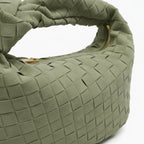 Woven Vegan Leather Hobo Bag