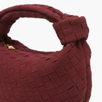 Woven Vegan Leather Hobo Bag