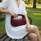 Woven Vegan Leather Hobo Bag