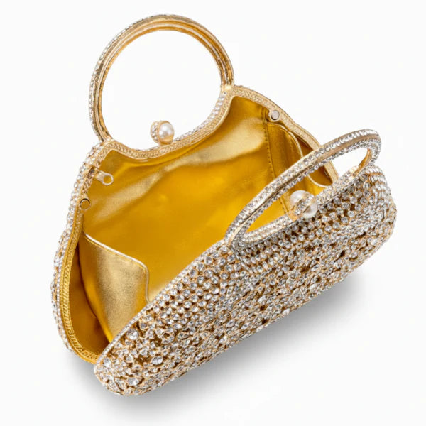 Rhinestone Crystal-Embellished Mini Evening Clutch