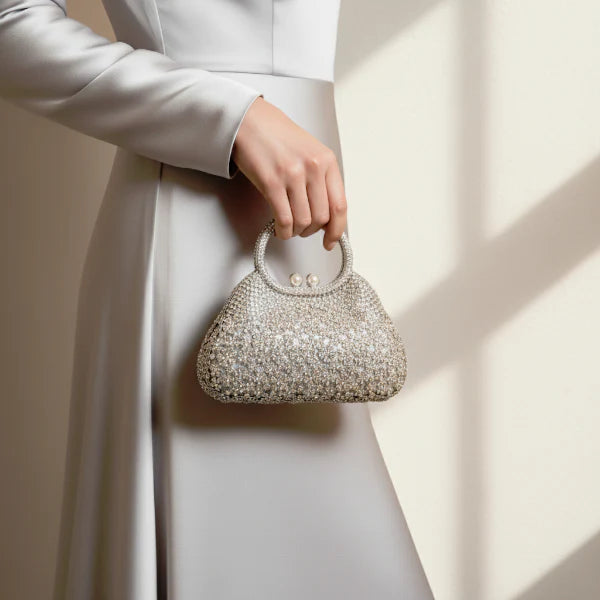 Rhinestone Crystal-Embellished Mini Evening Clutch