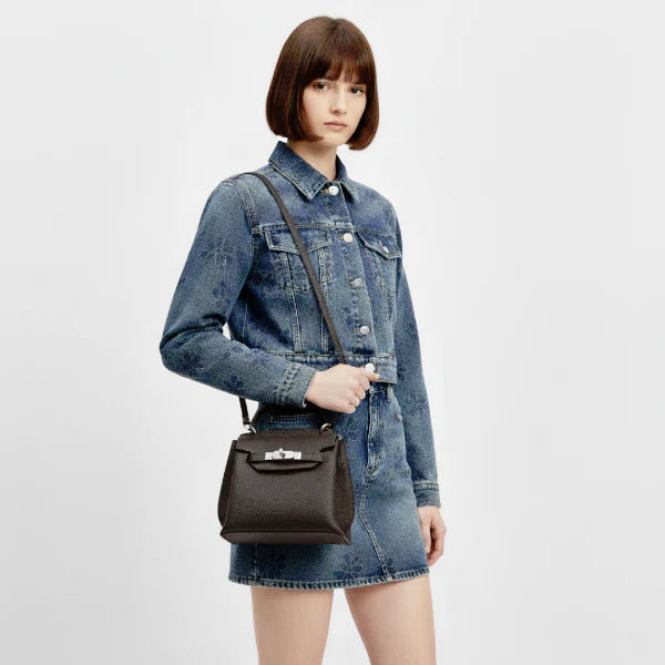 Genuine Leather Mini Satchel Bag