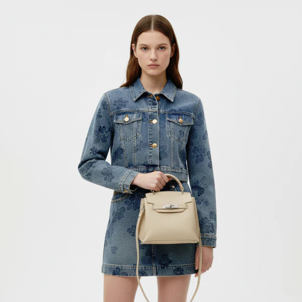 Genuine Leather Mini Satchel Bag