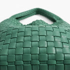 Woven Vegan Leather Large Hobo Bag