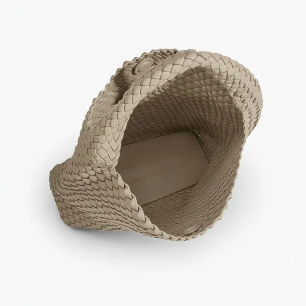 Woven Vegan Leather Large Hobo Bag