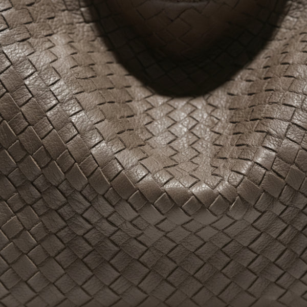 Woven Vegan Leather Large Hobo Bag