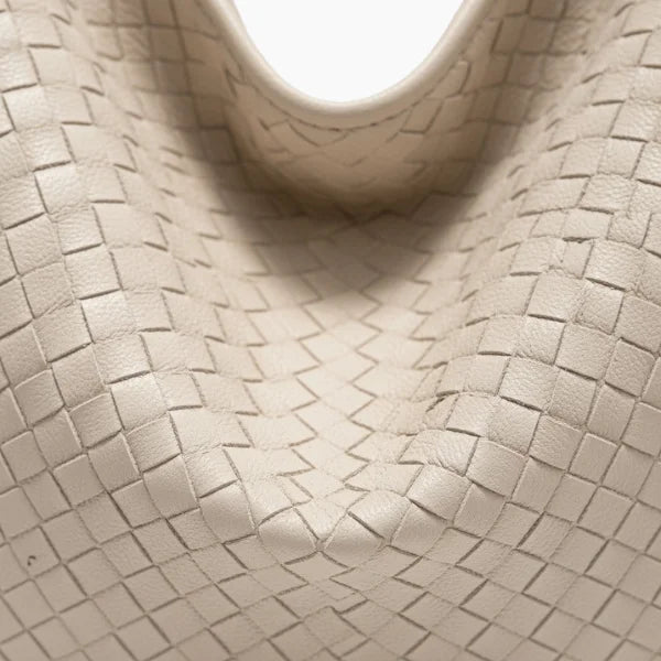 Woven Vegan Leather Large Hobo Bag
