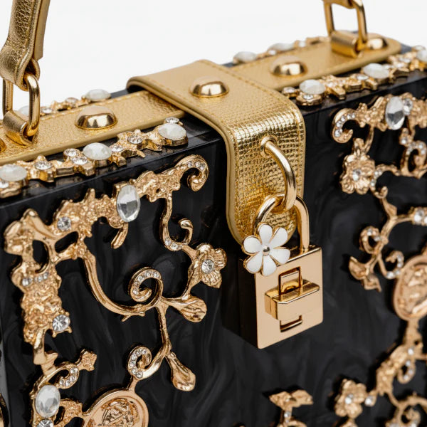 Rhinestone Crystal-Embellished Evening Clutch