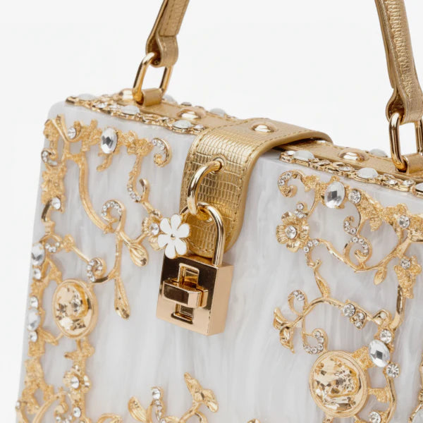 Rhinestone Crystal-Embellished Evening Clutch