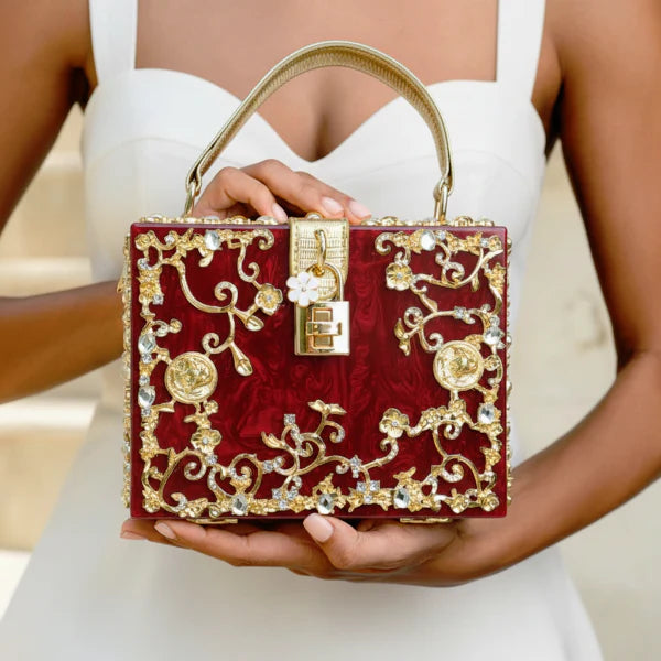 Rhinestone Crystal-Embellished Evening Clutch